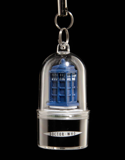 The Tardis from Doctor Who as cell phone charm