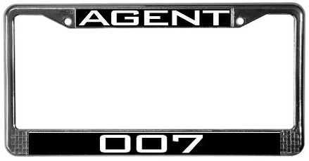 007 licence plate frame