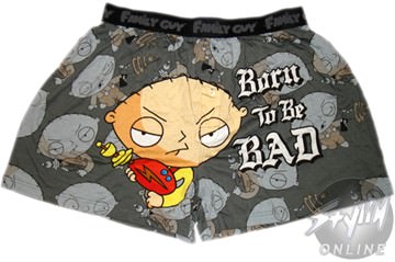 Family Guy Stewie Born To Be Bad Boxer Shorts