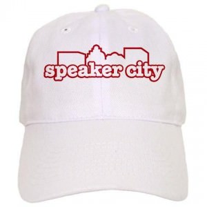 Old School Speaker city baseball hat kaki and white.