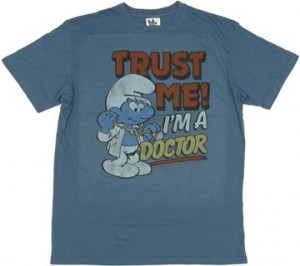 Smurfs Trust Me I'm a Doctor T-Shirt Sheer by JUNK FOOD