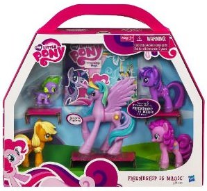 My Little Pony Set of 5 ponies and a book