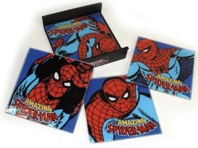 marvel's Spider-Man now on this set of 4 Glass coasters