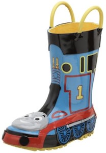 Thomas & Friends rain boots that look like a train