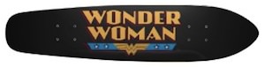 female skateboard with the wonder woman logo on it