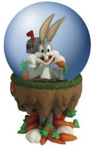 Bugs Bunny climbing out of his rabbit hole in to the water globe.