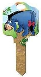 A blank key that can open you home with your donkey friend Eeyore on it