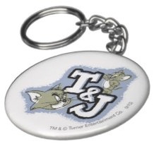 Tom & Jerry Keychain T&J with Jerry and Tom both on the keyholder.