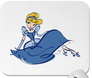 Young Princess Cinderella mousepad with a nice drawing of Cinderella