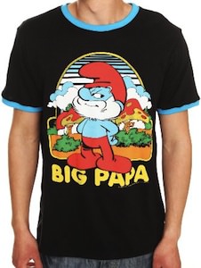 Papa Smurf at this ringer t-shirt
