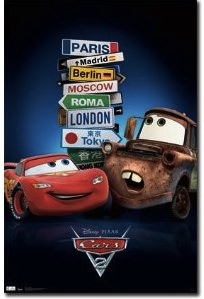 Cars 2 Movie Poster with Matter and Lightning McQueen