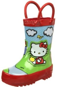 Cute Hello Kitty Rain boots with a scenic print