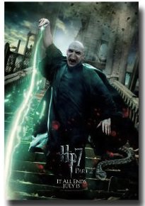 HP8 movie poster of Voldemort in his final battle