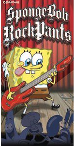 Spongebob Rockpants guitar hero version printed on a beach towel