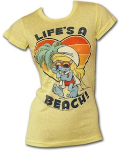 Smurf fans will love this Smurfette life's a beach t-shirt