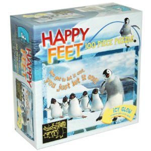 Happy Feet 100-Piece Icy Glow Puzzle, "Let it Out!"