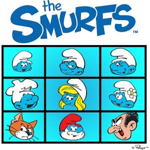 Smurfs Retro Style Canvas Print