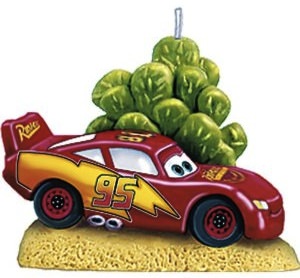 Cars birthday candle with Lightning McQueen