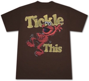 Tickle this elmo brown t-shirt