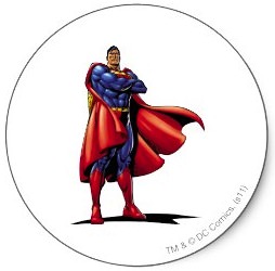 Round superman stickers