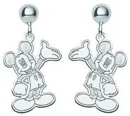 Mickey Mouse dangling silver earrings