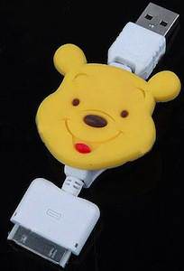 Winnie The Pooh Sync and Charge cable for ipod, iphone or ipad