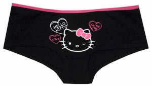Hello Kitty - Cutie Pie Low-Rise Boy Leg Black Panty for women