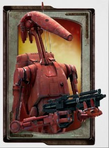 Star Wars poster of a battle droid