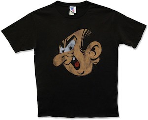 Gargamel is printed on this t-shirt from the Smurfs