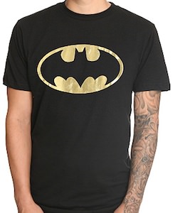 Batman gold foil logo t-shirt