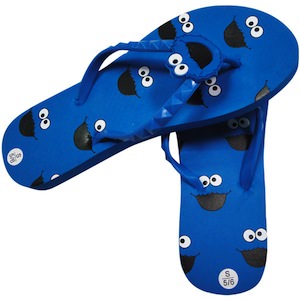 Sesame Street Cookie Monster women's flip flops sandals