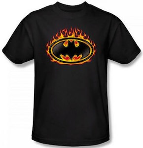 Batman Shield In Flames T-Shirt