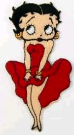 Betty Boop in red dress iron on patch