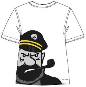 Captain Haddock Portrait T-Shirt from the Tintin cartoons
