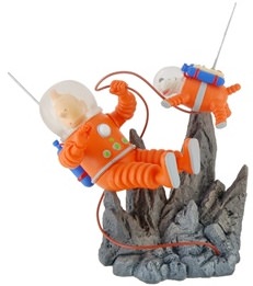 Tintin explorers on the moon statue