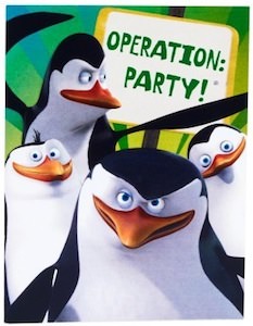 Pengiuns Of Madagascar Party Invitations