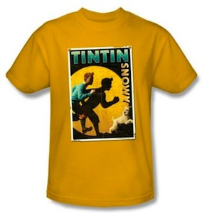 Tintin and Snowy yellow adult t-shirt