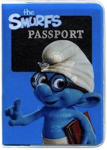 The Smurfs Passport cover with Brainy Smurf