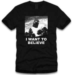 Doctor Who Tardis t-shirt I Want to believe