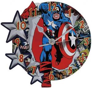 Captain America Birthday Cake on Captain America Wall Clock