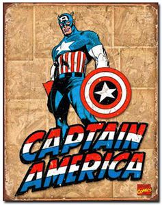 Retro style Captain America metal sign