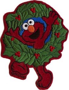 Sesame Street Elmo Christmas Wreath Clothing Patch