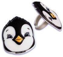 Happy Feet Penguin Face Cupcake Rings