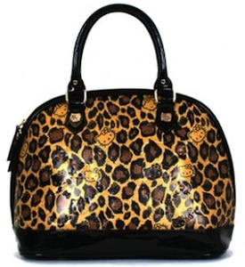 Leopard print hello kitty handbag