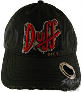 Simpsons Duff Beer Bottle Opener Embroidered Snap Closure Roughed-up Hat