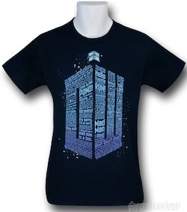 Doctor Who Tardis Phrases Logo T-Shirt