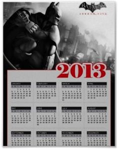 Batman 2013 poster calendar