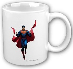 Superman flying ceramic mug