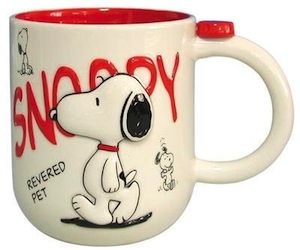 Peanuts White And Red Snoopy Mug