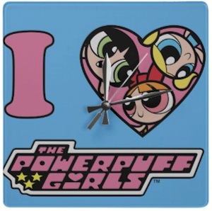 I Love the Powerpuff Girls wall clock